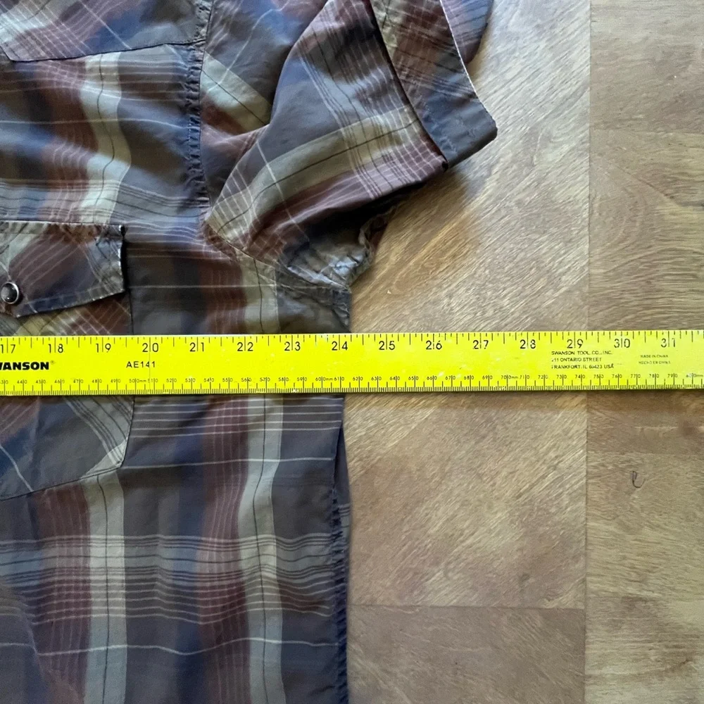 Banana Republic Brown and Tan Checkered Casual Shirt